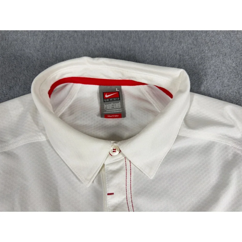 Rutgers Scarlet Knights Shirt Mens L White NCAA Football Nike Polo